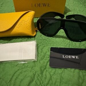 Loewe Black Sunglasses with Yellow Leather Case